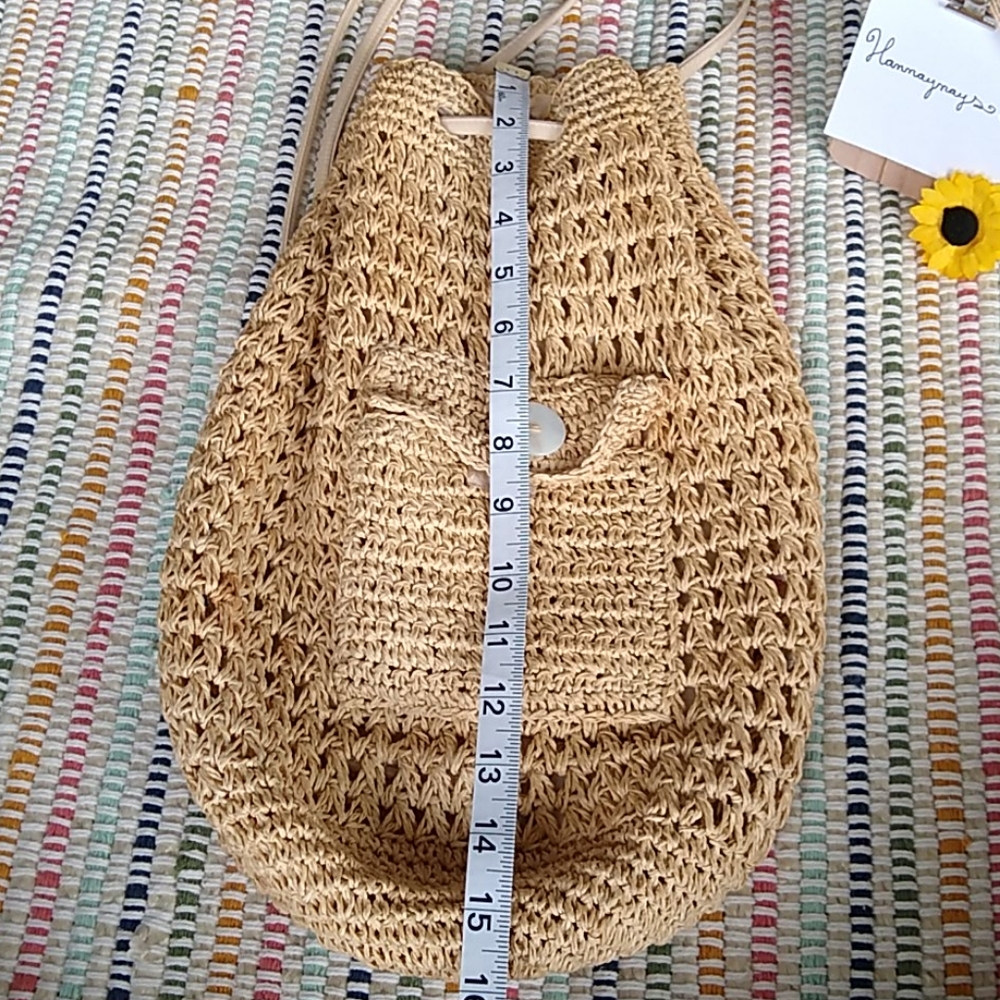 Straw Backpack Bag - Picture 7 of 9
